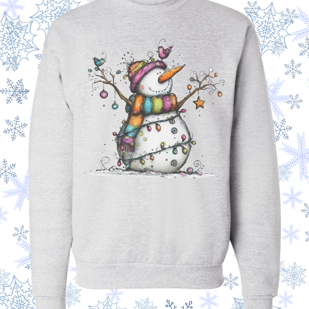 Rainbow Snowman Crewneck